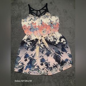 Adelyn Rae Women’s Floral Skort Dress Size L Built-In Shorts